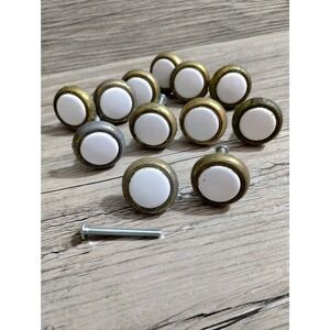 Vintage Drawer Pulls Knobs Set of 7 Brass USA Replacement Pulls  (b6)